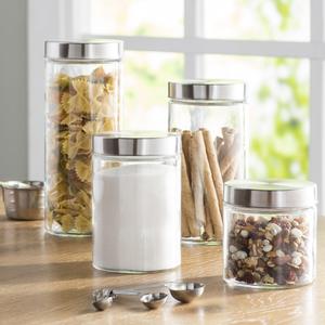 Wayfair Basics™ - Wayfair Basics 4 Piece Round Screw Top Glass Kitchen Canister Set