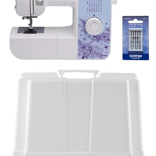 Brother XM2701 27-Stitch Sewing Machine, Hard Plastic Storage and Carry Case, 5-Piece Sewing Machine Needles