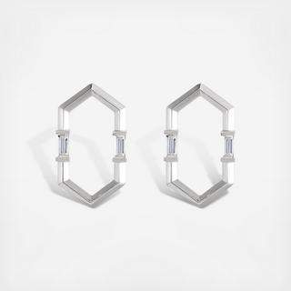 Hex Baguette Diamond Earrings