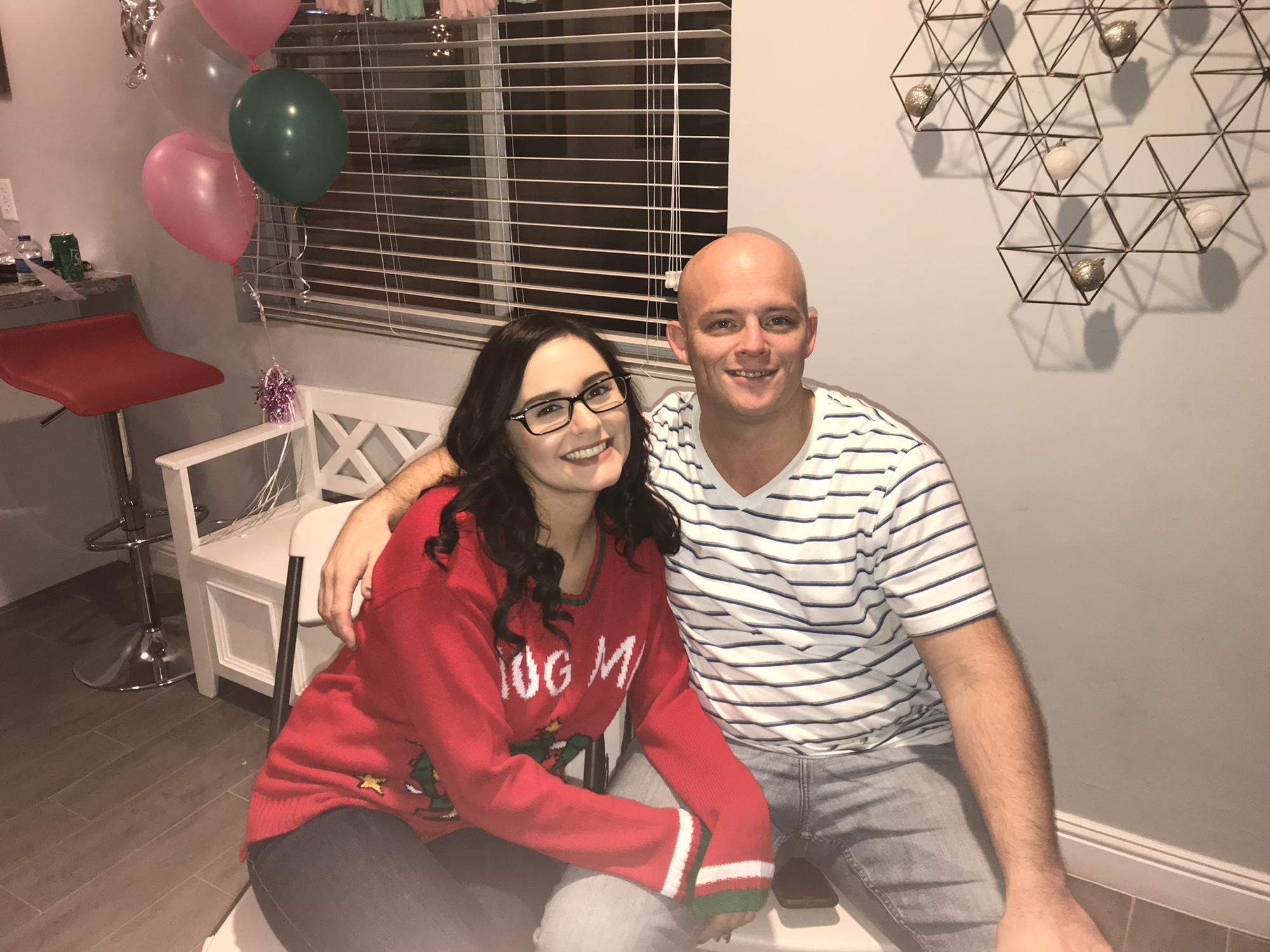 Our first photo together! This was at my moms birthday/going-away party