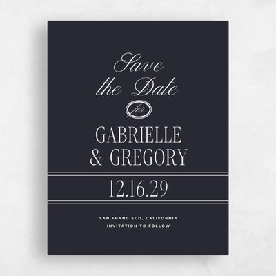 Ebony, Black Wedding Save the Date - Querido Portrait
