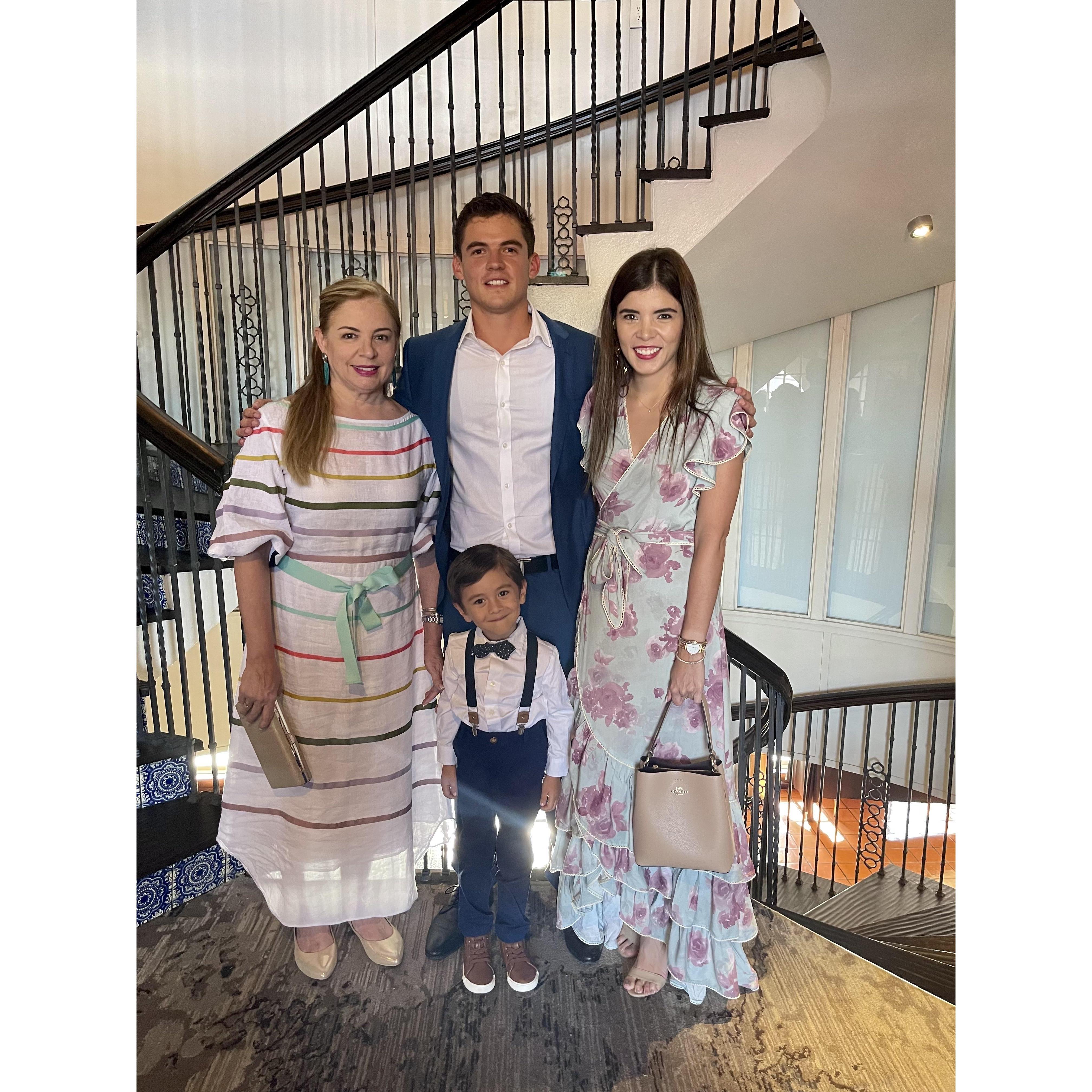 Groom's Mother, Martha + Groom + Groom's sister, Bibiana + Nolan