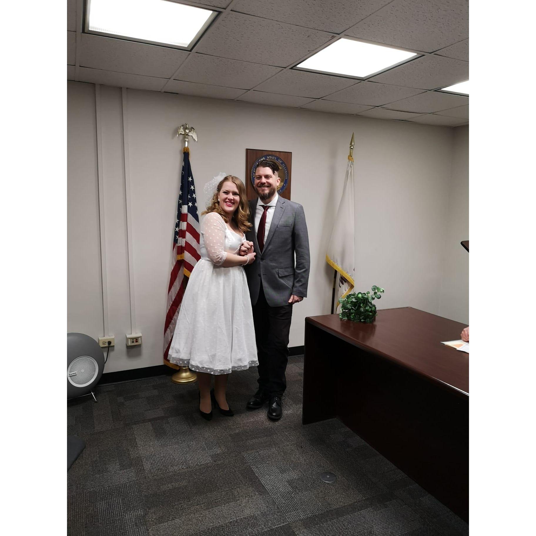 Photos from our courthouse wedding day!
Downtown Chicago, 2/24/24