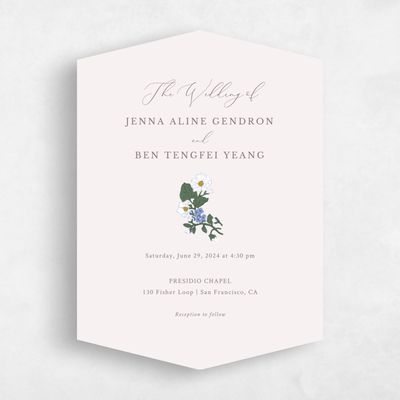 Purple Diamond Wedding Invitation - Brighton Classic