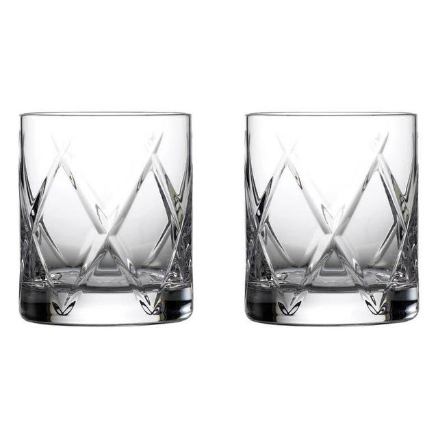 Waterford Olann Set of 2 Double Old Fashioned Lead Crystal Glasses