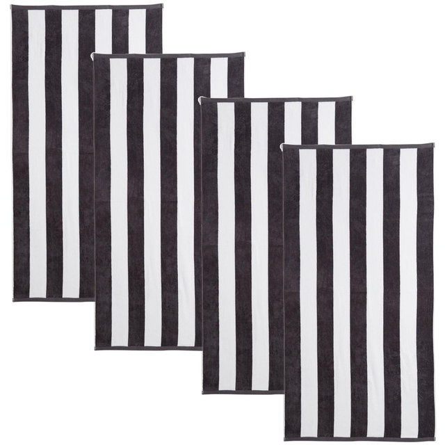 Cotton Classic Cabana Stripe Beach Towel 4 Pack - Great Bay Home