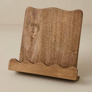 Antiqued Wood Scalloped Cookbook Holder