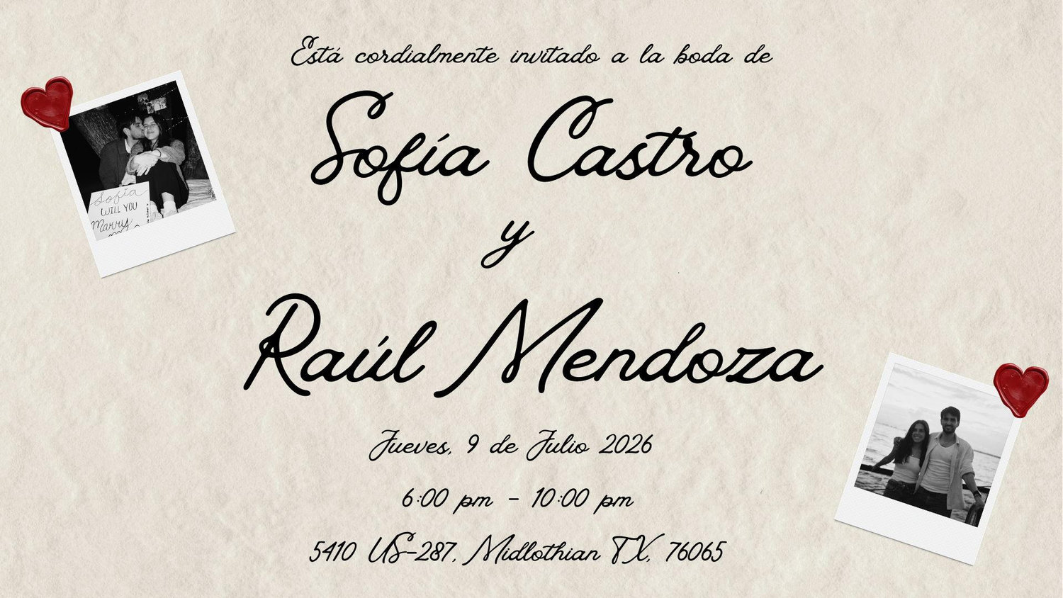 The Wedding Website of Raul Mendoza and Sofia Castro