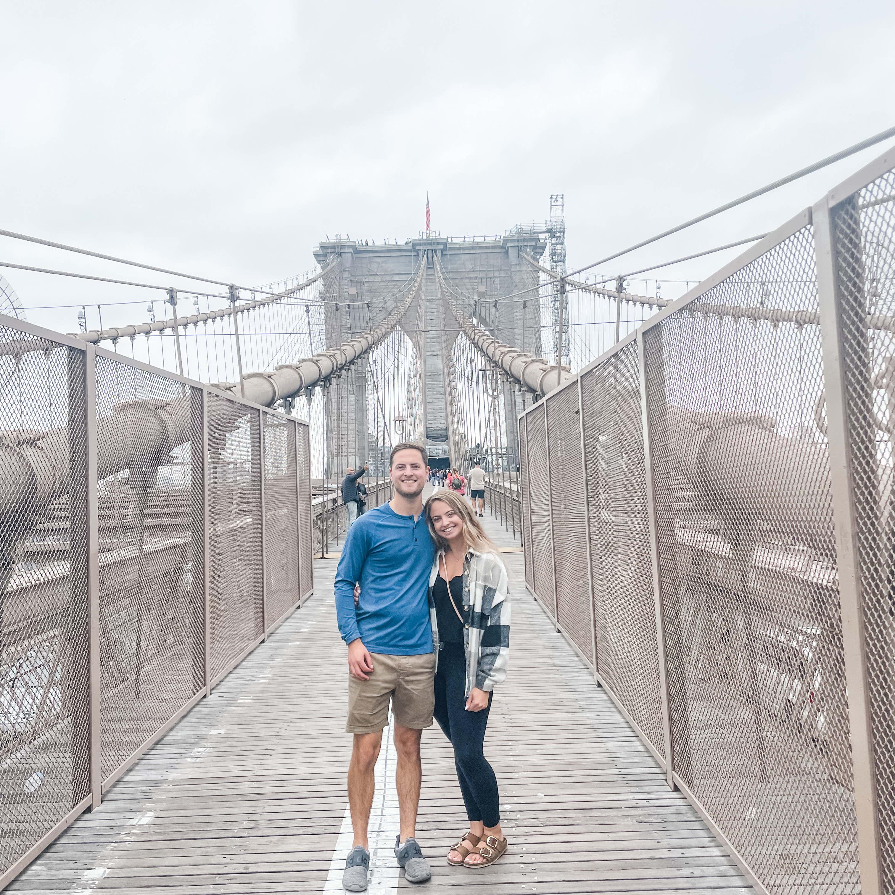 1 day before engagement! Walking across Brooklyn Bridge. 10.7.21