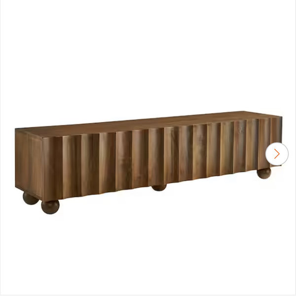 MODWAY Sorren 71 Inch Scalloped TV Stand in Walnut EEI-7184-WAL