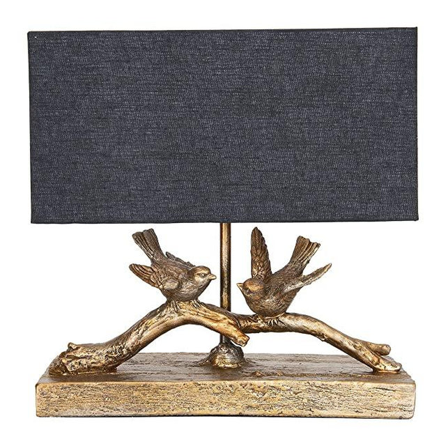 Creative Co-Op Rustic Bird Rectangle Shade Table Lamp, Gold