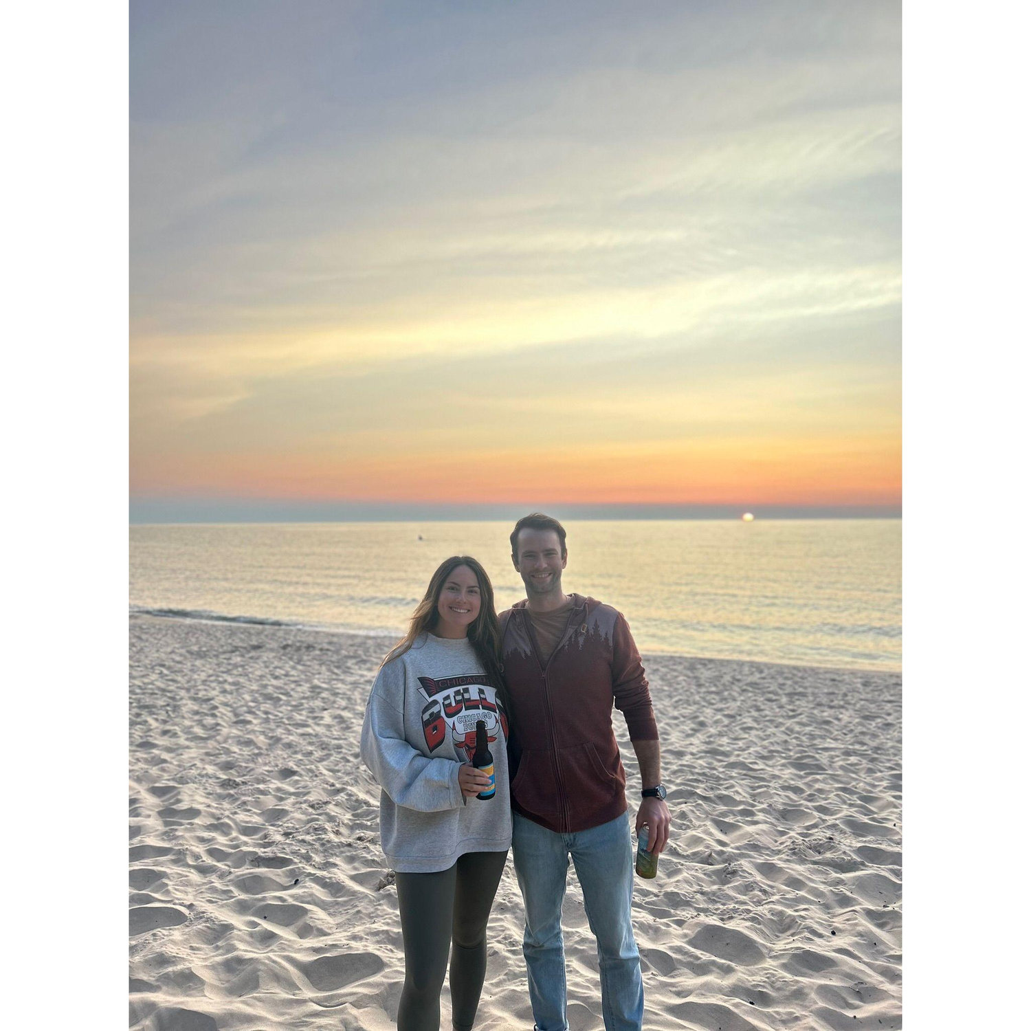 Introducing Zach to Lake Michigan sunsets. July, 2024.