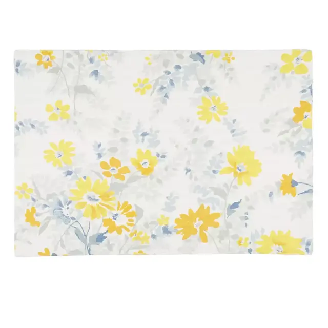 Bee & Willow™ Daisy Floral Bouquet/Ticking Stripe Reversible Placemat (Set of 4)