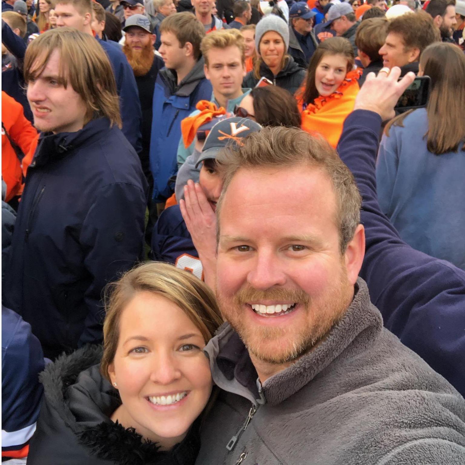 Celebrating the Hoos win over Tech!