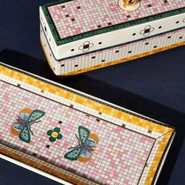 The Bistro Tile Stoneware Butter Dish: Garden Edition