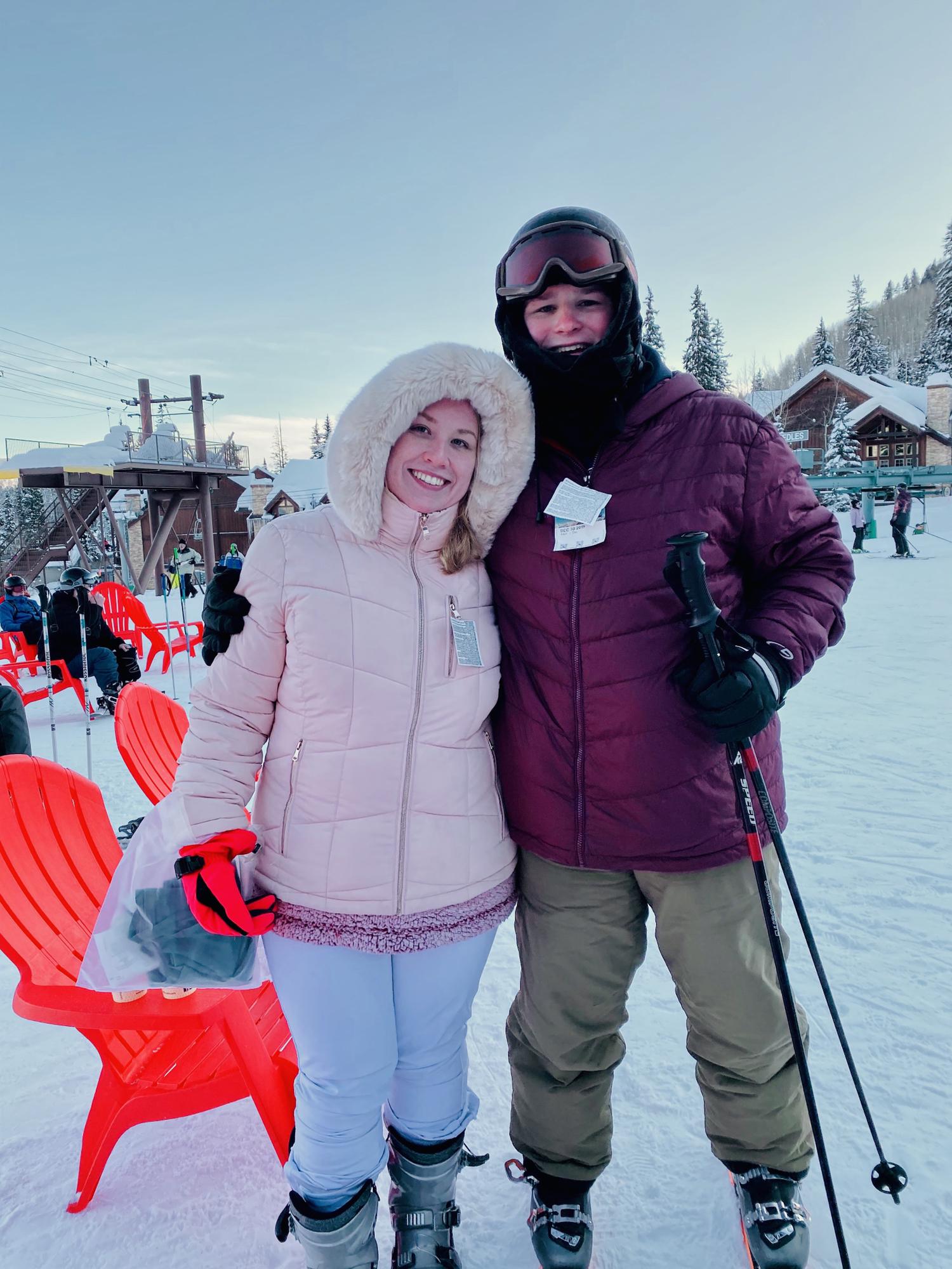 Melissa's first ski trip with Noah's family. Noah tried to teach Melissa how to ski - it was not successful.