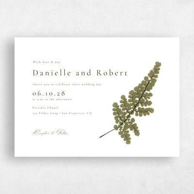 Pine, White Wedding Invitation - Dane Landscape