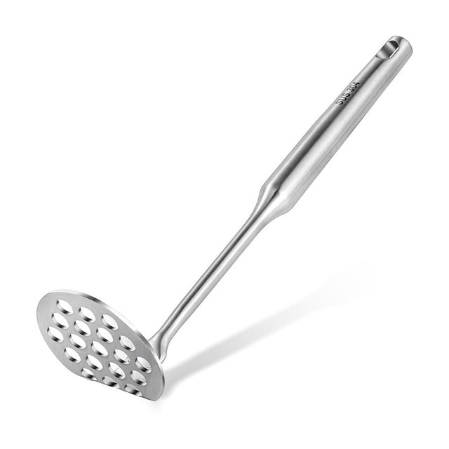 Potato Masher Stainless Steel Small, Mini Avocado Masher, Manual Potatoes Smasher Kitchen Tool for Avocado, Potatoes, Beans, Vegetables, 8.7Inch Metal Mashing Utensil, Dishwasher Safe