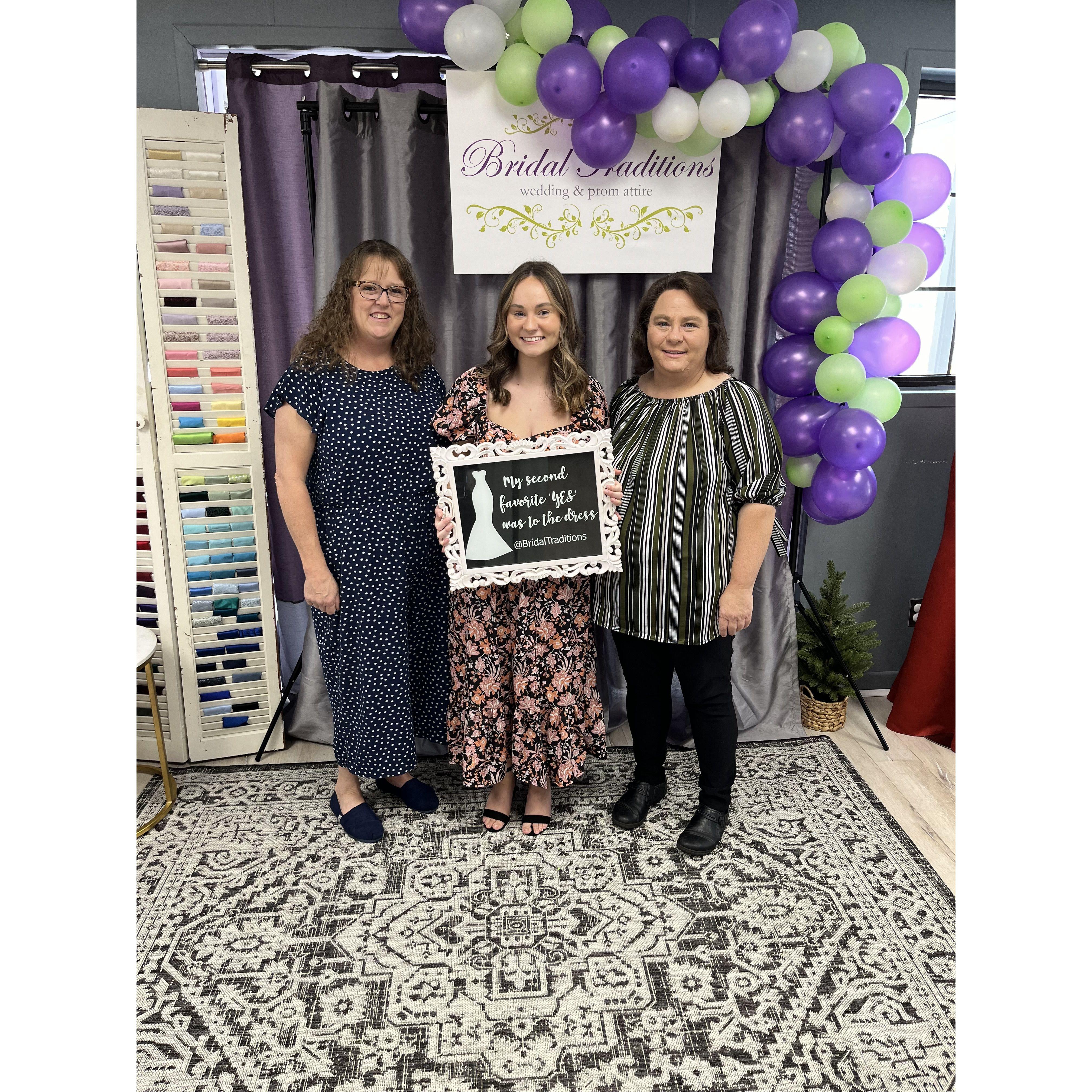 "Princess Day"! The bride can't wait to show you all the "yes dress"! Did you know she only tried on 4 before finding "the one"?