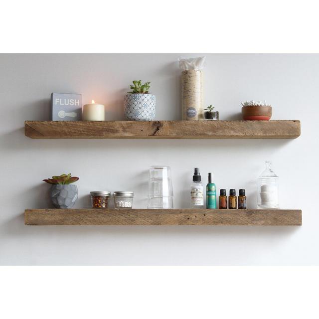 Joao Reclaimed Barn Wood Accent Floating Shelf (Set of 2)
