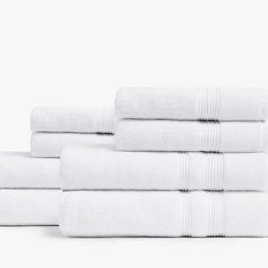 4+4 Classic Turkish Cotton Bath Bundle - White