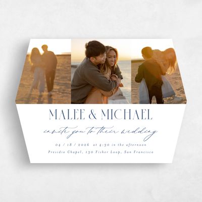 Blue Diamond Wedding Invitation - Portsmouth Multiphoto