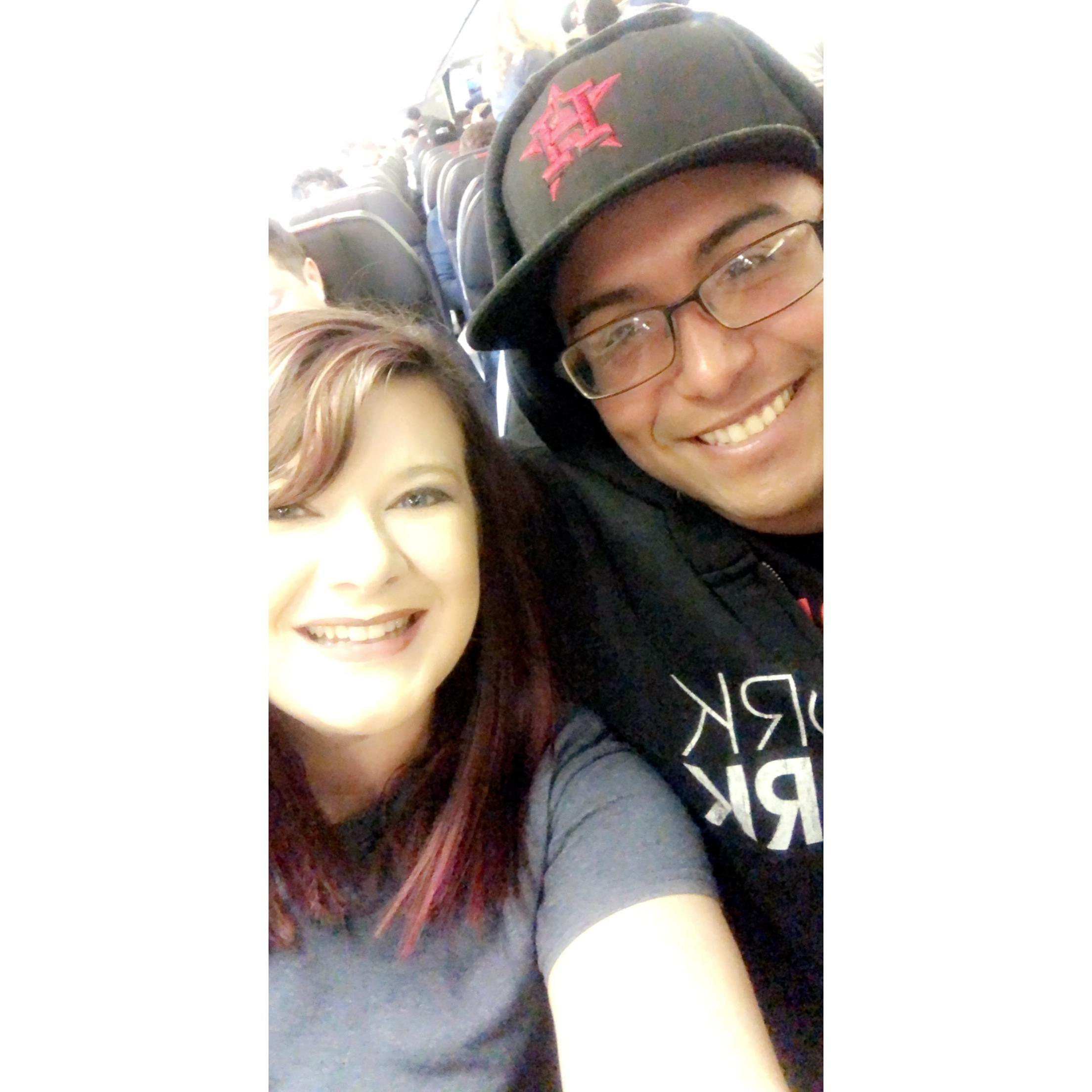 Our first plane ride together