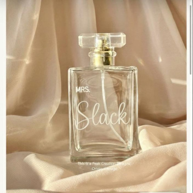 Laser Engraved Name Perfume Glass Bottle 100 mL w/ an Acrylic Cap, Clear (Qty1), Empty