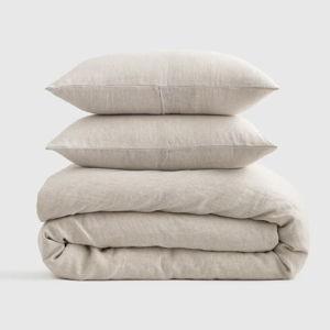 European Linen Duvet Cover Set with Sham Sheet - King/Cal King (Natural Chambray)