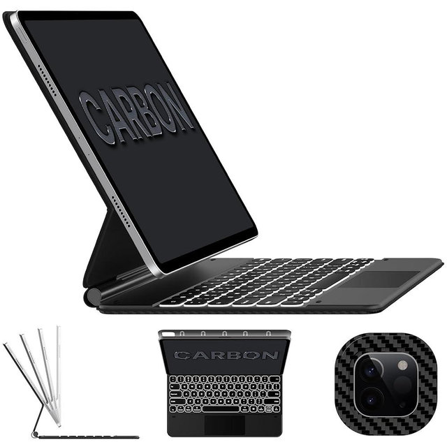 typecase Keyboard Case for iPad Air 13(M3 2025 / M2 2024) and iPad Pro 12.9（6th/5th//4th/3rd Gen,Magic Keyboard with 11-Colors Backlight,Built-in Trackpad,Function Row,Light & Thin,Carbon Fiber