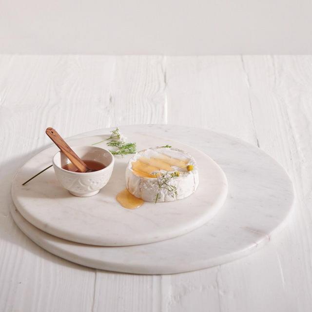 Round Marble Serving Board - White - Large from The Little Market
