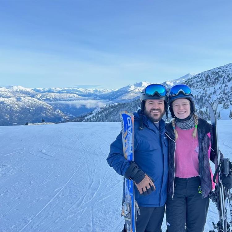 Enjoying the view on our most recent skiing trip, and so excited for more adventures together!