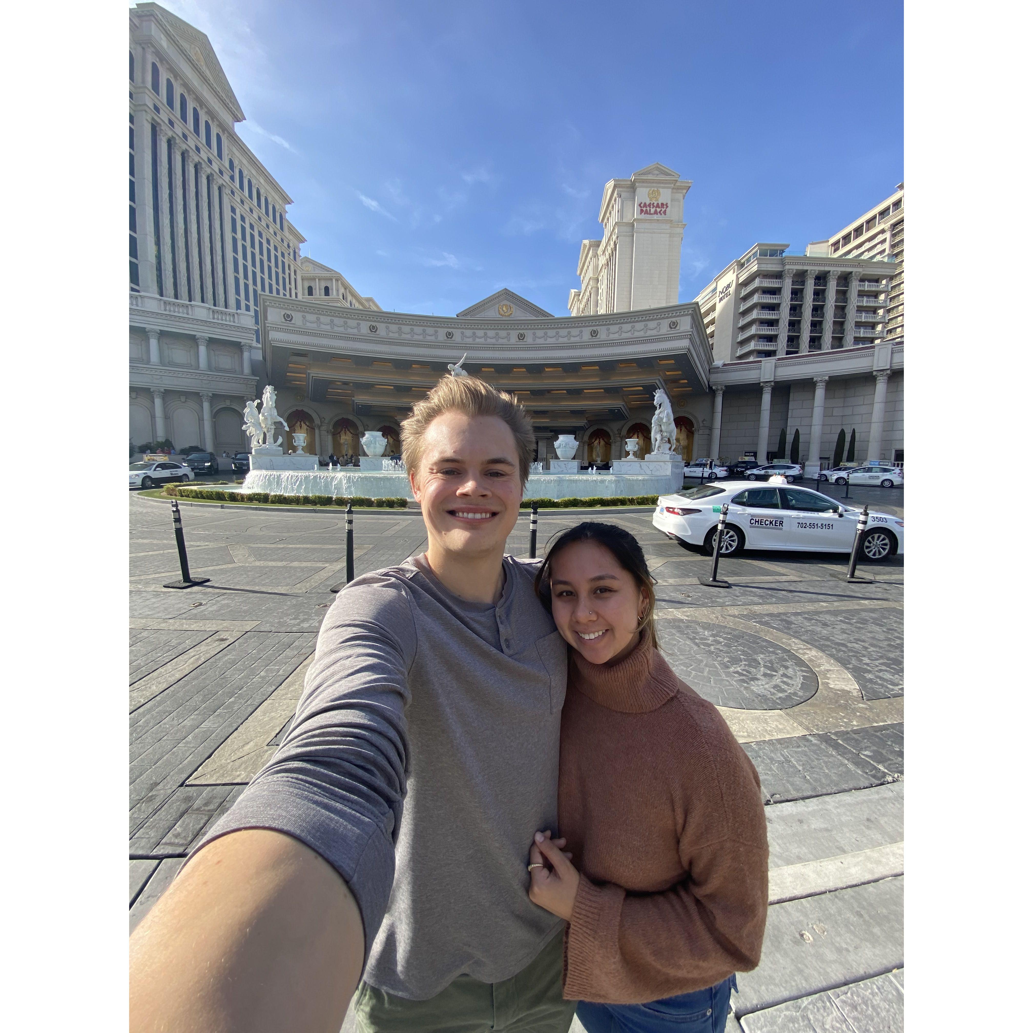 Outside Caesar's Palace!