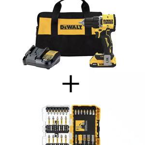 ATOMIC 20V Lithium-Ion Cordless Compact 1/2 in. Drill/Driver Kit with 30 Driving Bit Set, 2Ah Battery and Charger