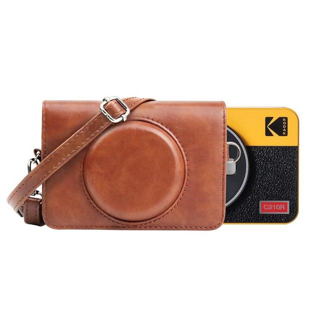 Kodak Mini Shot 2 Retro Case, MUZIRI KINOKOO Protective Case Compatible for Kodak C210R / Mini Shot 2 Camera & Photo Printer 2-in-1 Case with Shoulder Strap Brown