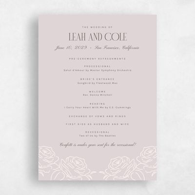 Lavender Mist, Purple Wedding Program - Silvana