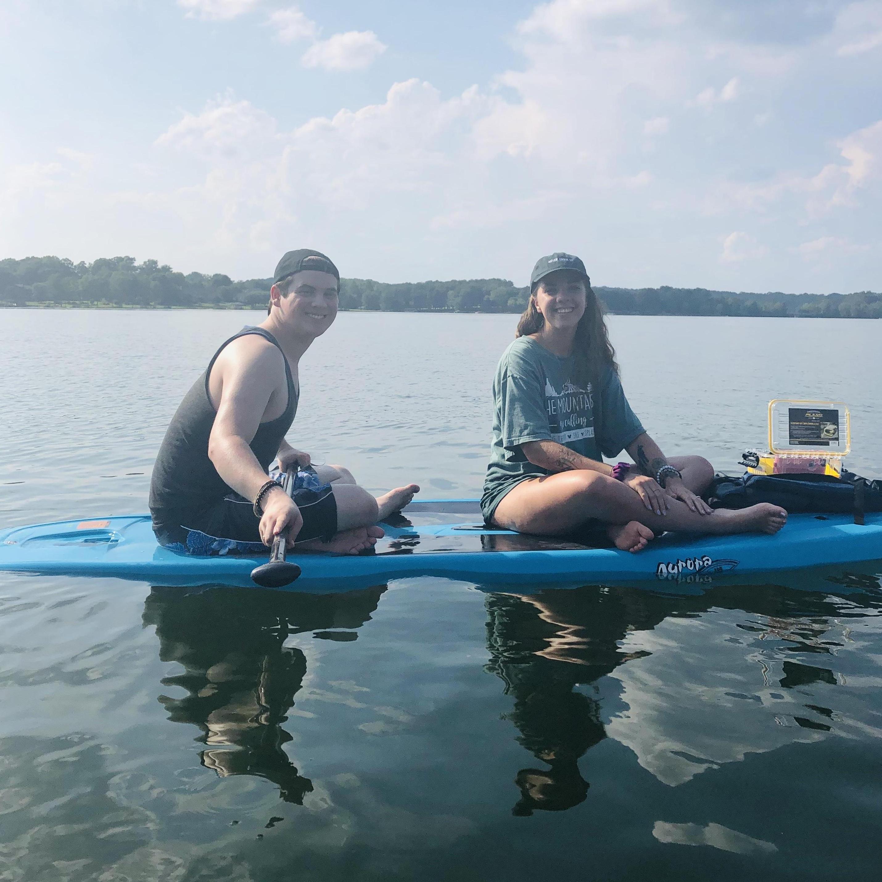 Paddleboarding on Lake Bowen.