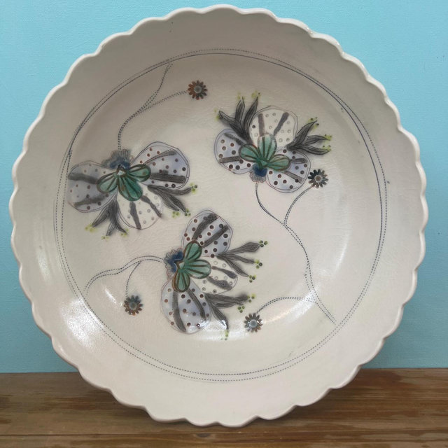 Jennifer Mecca Pottery White Serving Bowl