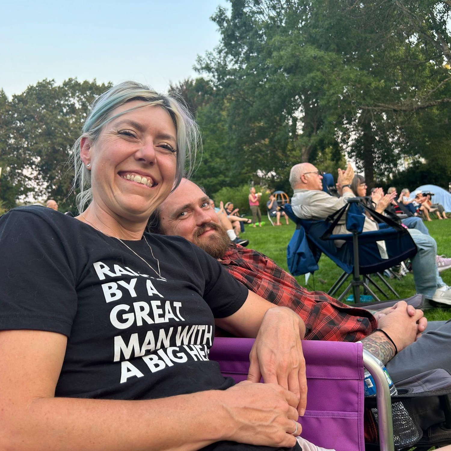 Eli took me up on a "concert in the park"- with my parents, soon after we met!