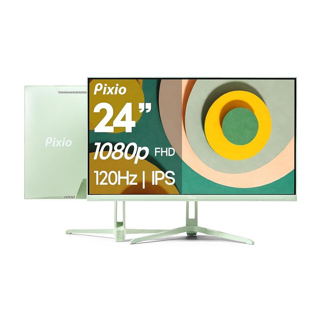 Pixio PX246 Wave Mint Green 24 inch 120Hz Refresh Rate FHD 1080p Resolution IPS Panel 4ms GTG Response Time Gaming Monitor with Adaptive Sync