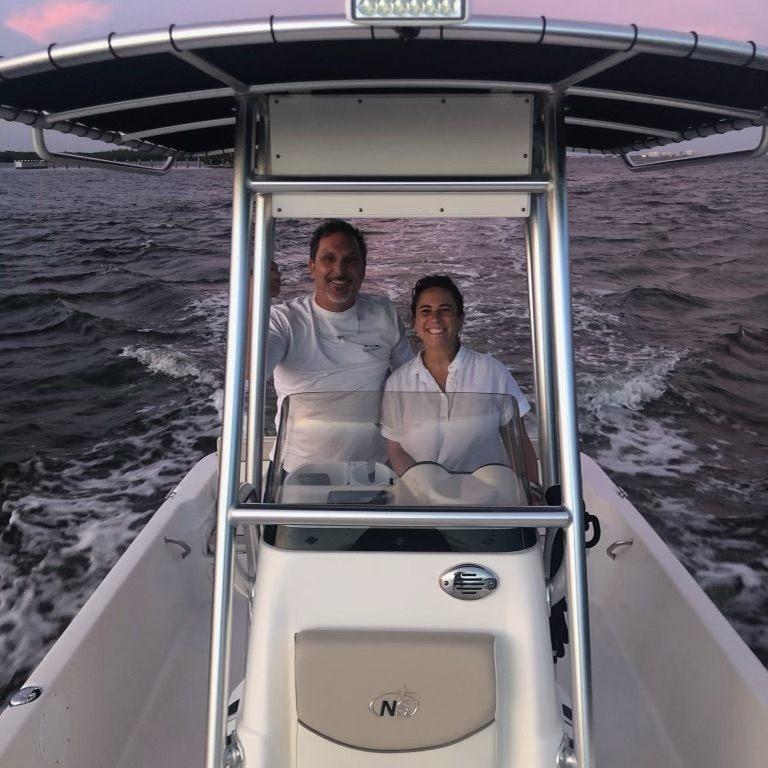 Skip and MK on the boat - Naples, FL August 2020