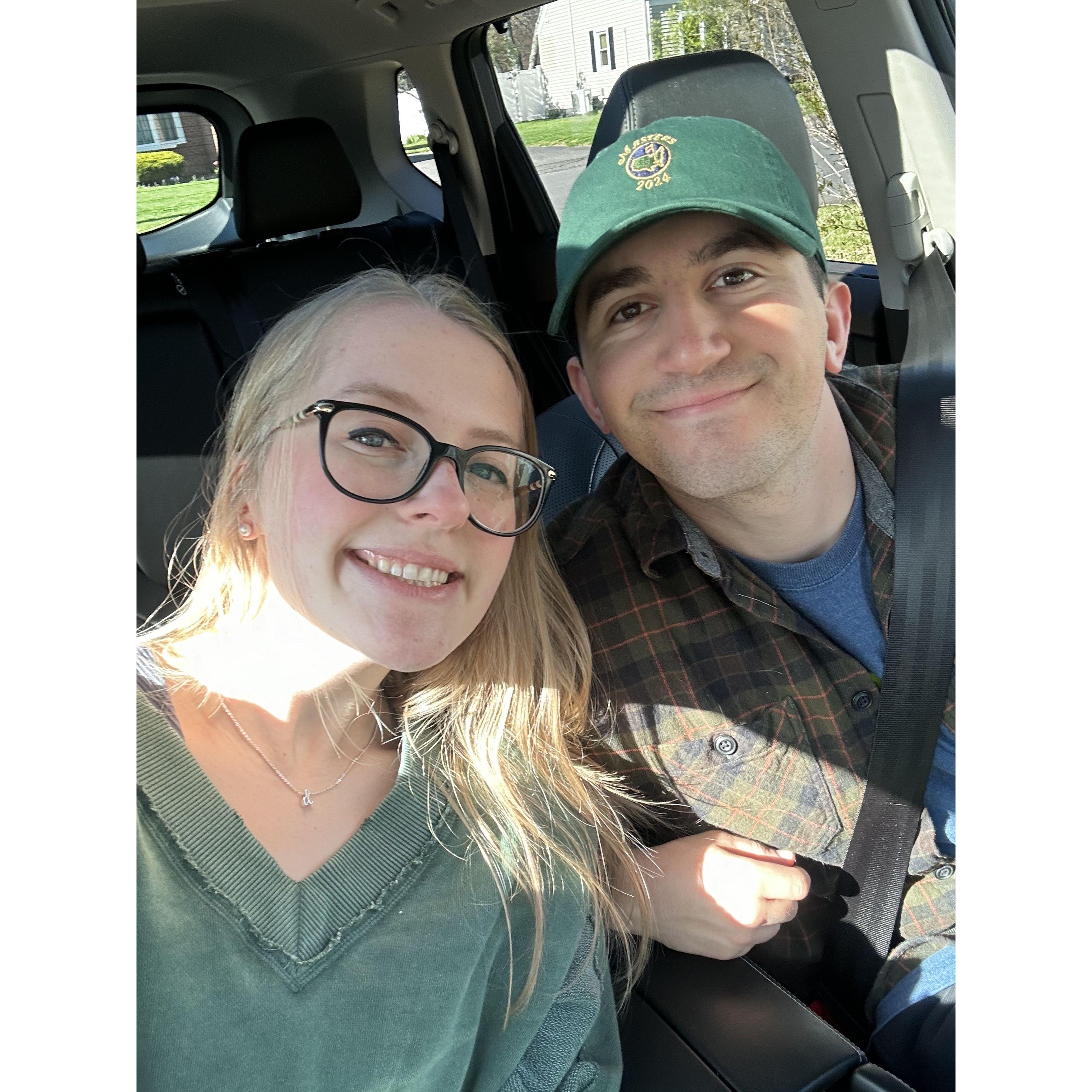 heading to our tasting one year until the wedding 4/25/24!