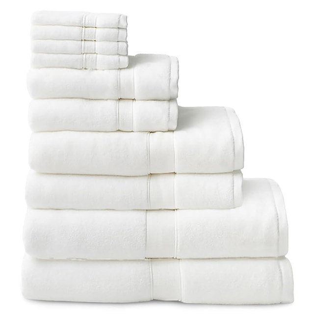 Cozy Earth Complete Luxe Bath Bundle - 60% Cotton 40% Viscose from Bamboo - Quick Dry & Plush Cotton Bath Towel Set - 4 Washcloths, 2 Hand Towels, 2 Bath Towels, 2 Bath Sheets - White