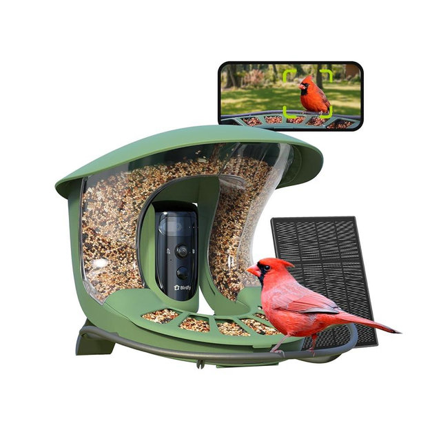 Birdfy 2 Smart Bird Feeder with Camera, Dual-Lens, Solar-Powered, Wireless Birdwatching, Permanent AI Identify 6000+ Bird Species & Motion Detection, Gift Present