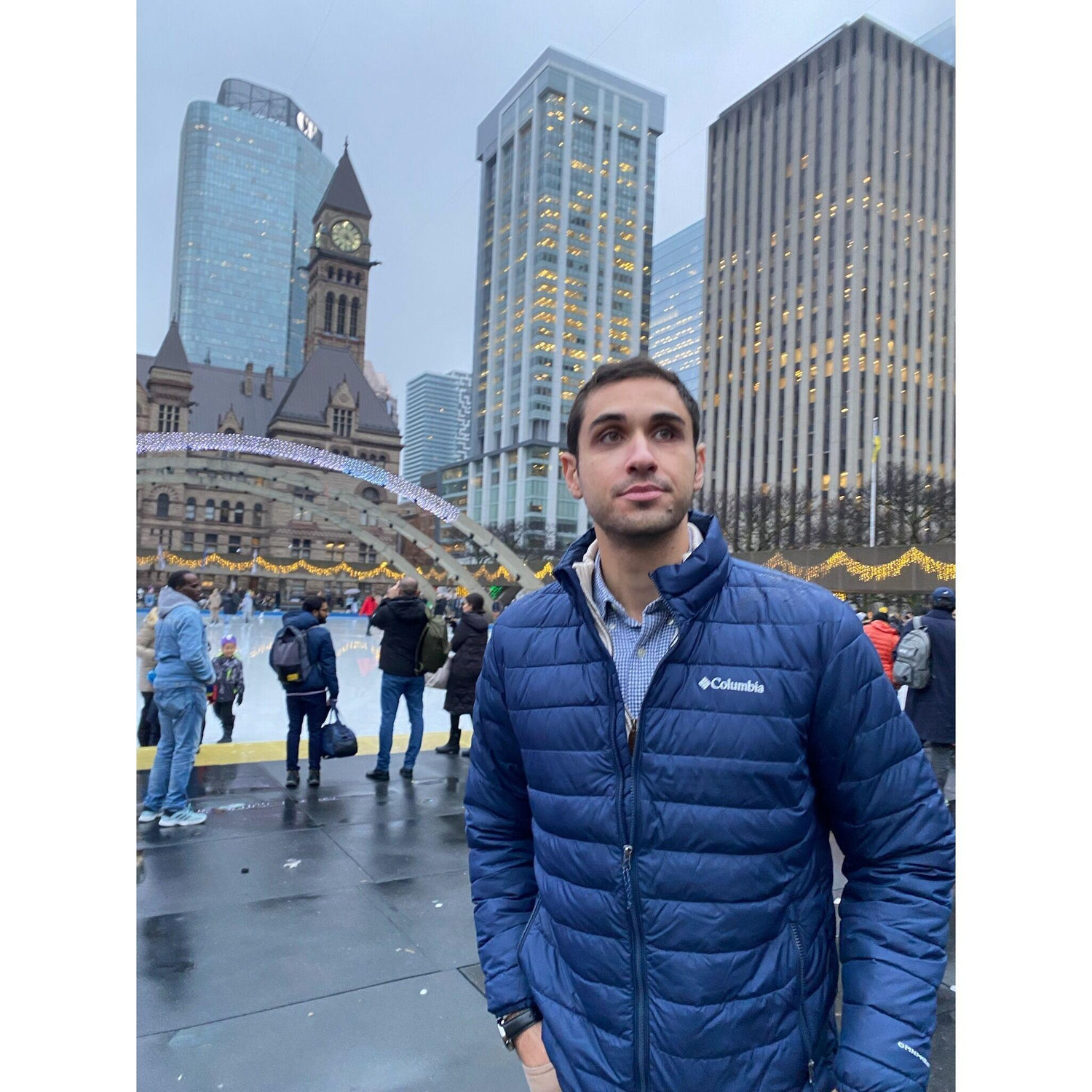 December 28, 2023. Peter experiencing a rainy Toronto winter.