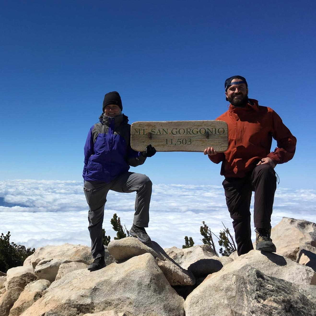 Our first summit together. Mt San Gorgonio: 11,503 ft.