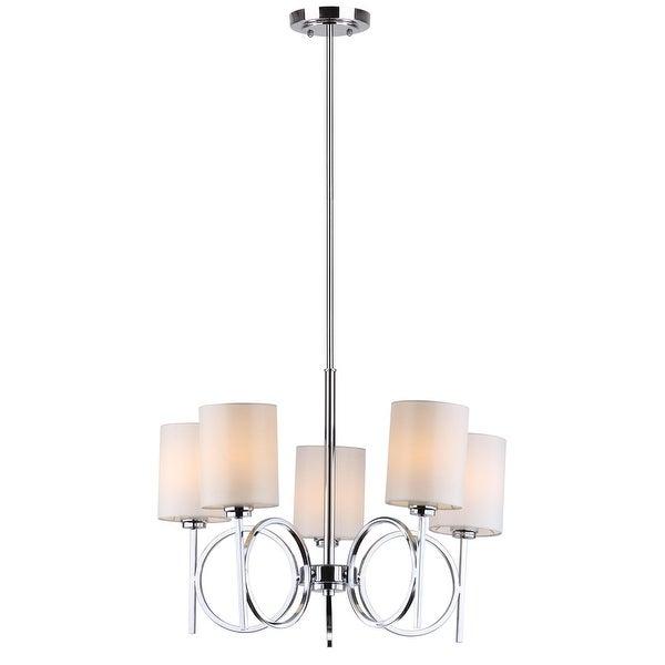 Safavieh Lighting Meredith Adjustable 5-light Bracelet Chrome Chandelier - 24.5"x24.5 "x21 - 57" - 24.5"x24.5 "x21 - 57"