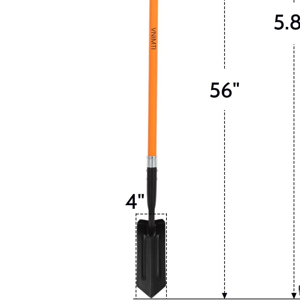 VNIMTI Trench Shovel for Digging, 4-Inch Trenching Shovel with Fiberglass Handle, 56 Inches