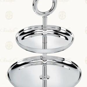 Christofle 2 Tier Silver Plated Dessert Stand