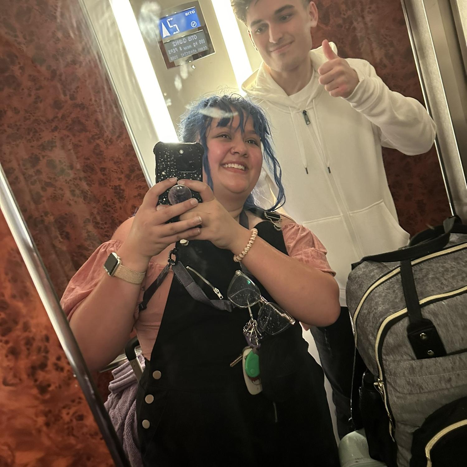 Here's us arriving at our bnb for the second time bec when we arrived late at night to the bnb and found that we had no idea how to open the door💀we had to get a hotel and meet the host the next day.